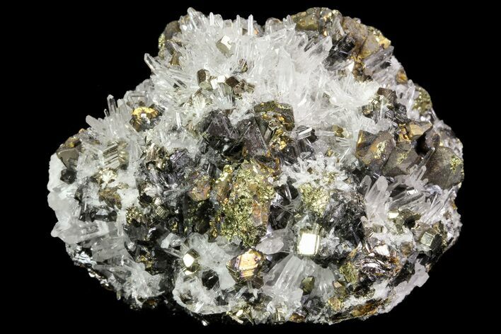 Pyrite, Chalcopyrite, Sphalerite and Quartz Association - Peru #71376